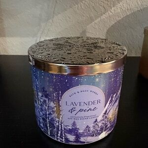 Bath and Body Works Lavender & Pine Scented Candle Burned once